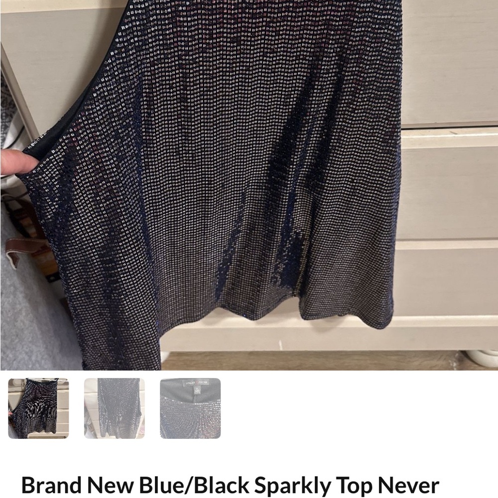 Blue and Black Sparkly Top